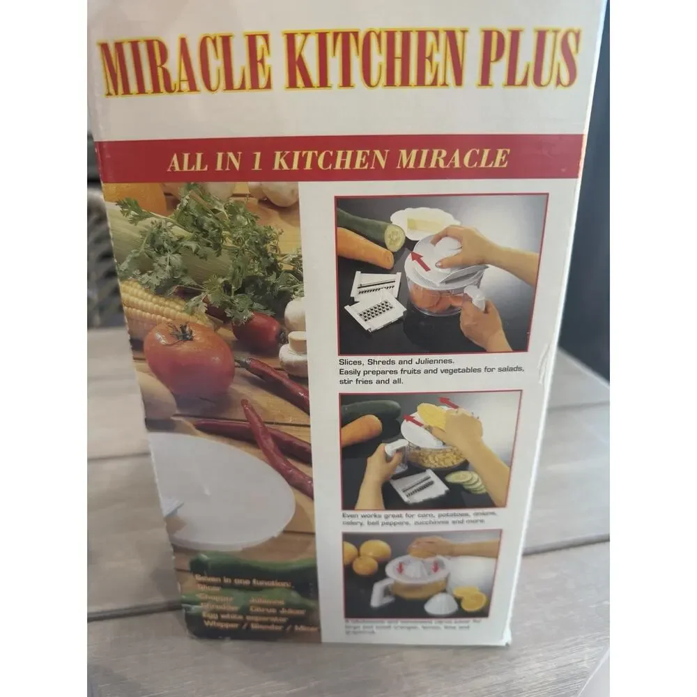 MIRACLE KITCHEN PLUS ULTIMATE KITCHEN TOOL CHOP BLEND SHRED SLICE JUICE MIX WHIP